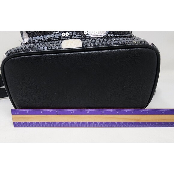 Loungefly Disney Parks Minnie Mouse Sequined Black Polka-Dot Backpack Mouse Ears - Picture 12 of 15